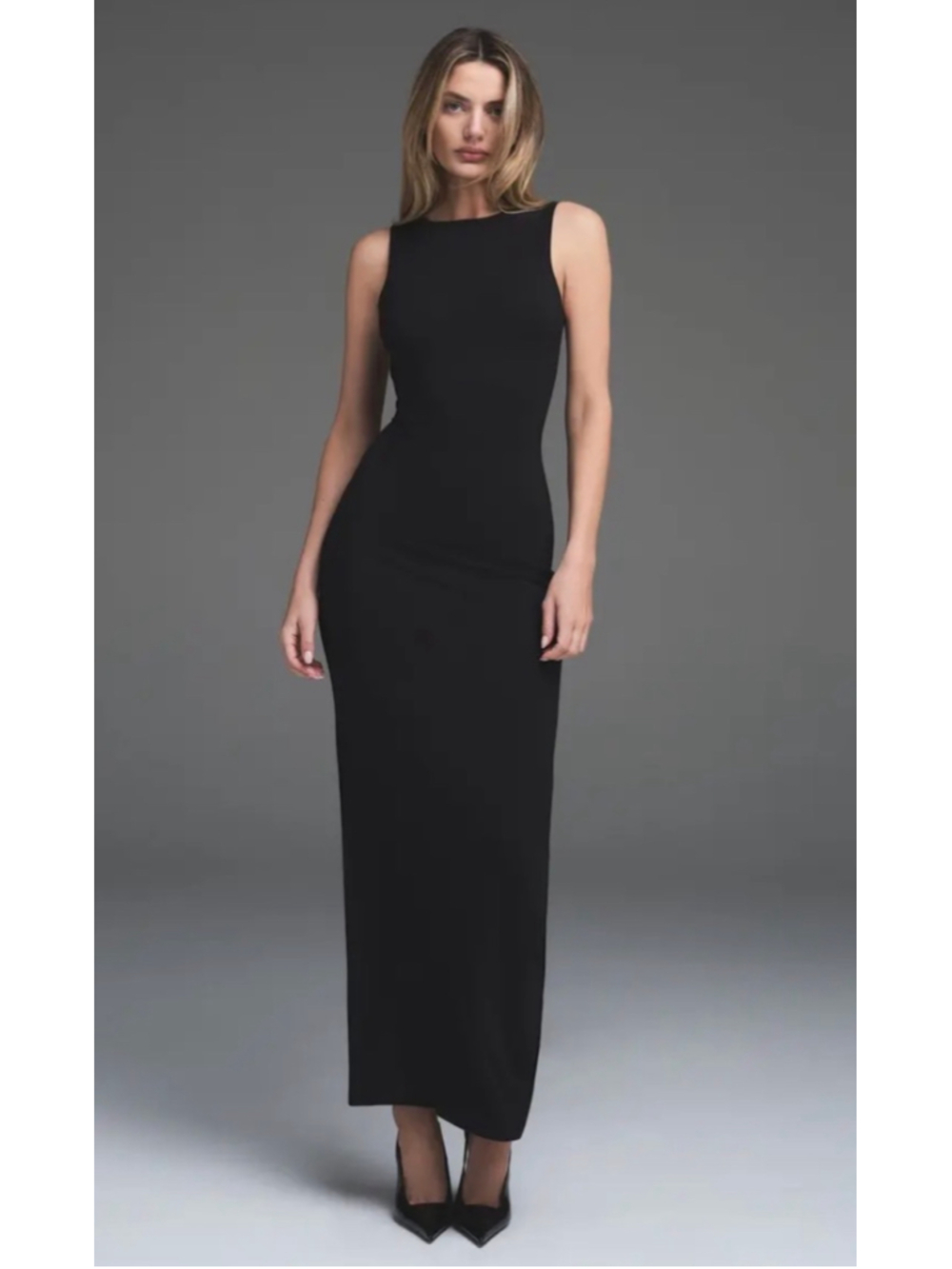Skims Smooth Layers Long Boat Neck Ribbed Maxi Dress size XXS - Picture 4 of 9
